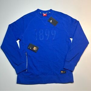 Nike FC Barcelona NSW 1899 Crewneck Sweatshirt Blue Men’s Size Medium